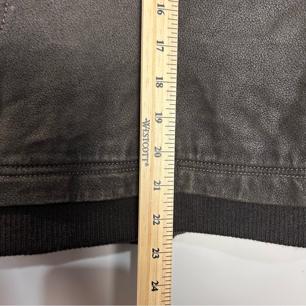 Danier leather jacket size‎ medium brown zippered bomber wool blend collar- READ - Picture 9 of 9
